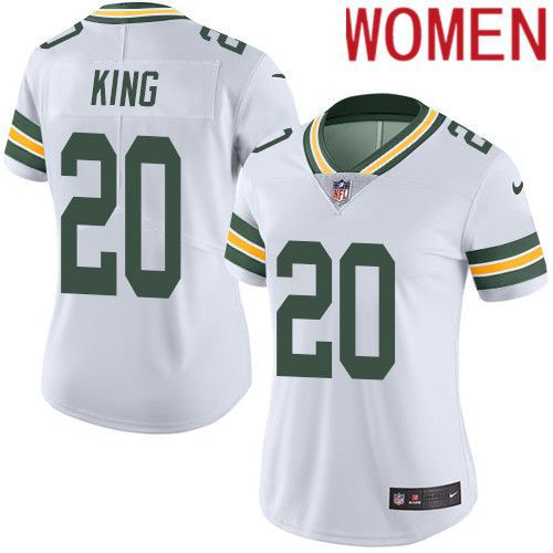 Women Green Bay Packers #20 Kevin King White Nike Vapor Limited NFL Jersey->women nfl jersey->Women Jersey